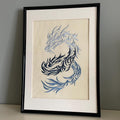 Blue Dragon Embroidery Art