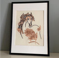 Botanical Horse Embroidery Art