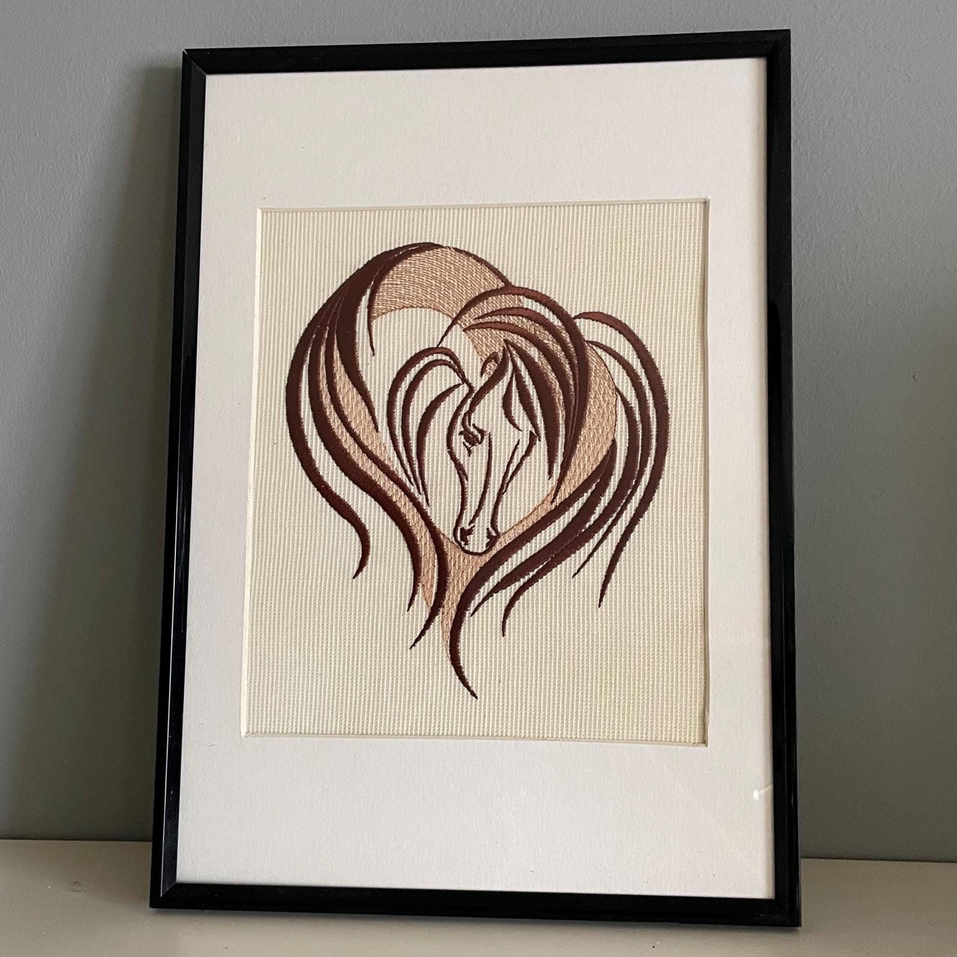 Minimalist Horse Embroidery Art
