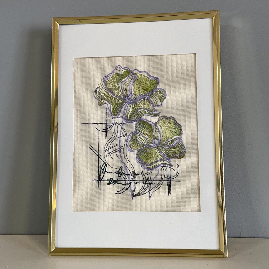 Abstract Floral Embroidery Art
