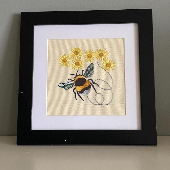 Bee Embroidery Art
