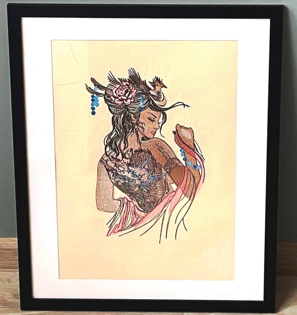 Embroidered Female Portrait