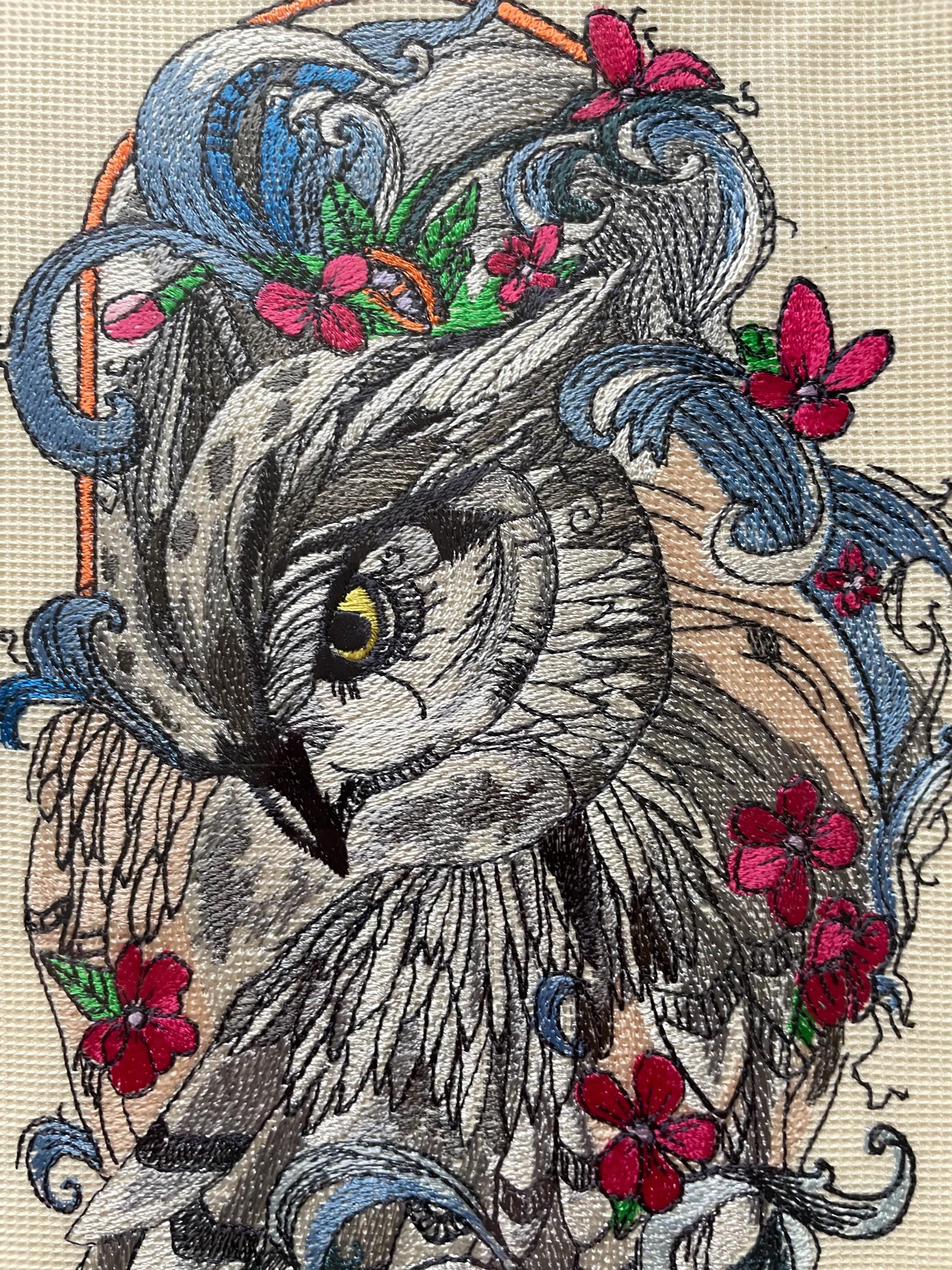 Embroidered Owl Artwork