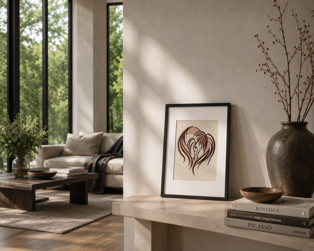 Minimalist Horse Embroidery Art