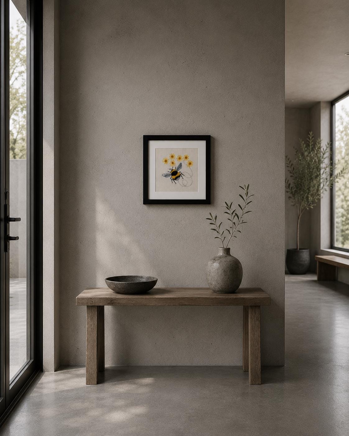 Bee Embroidery Art