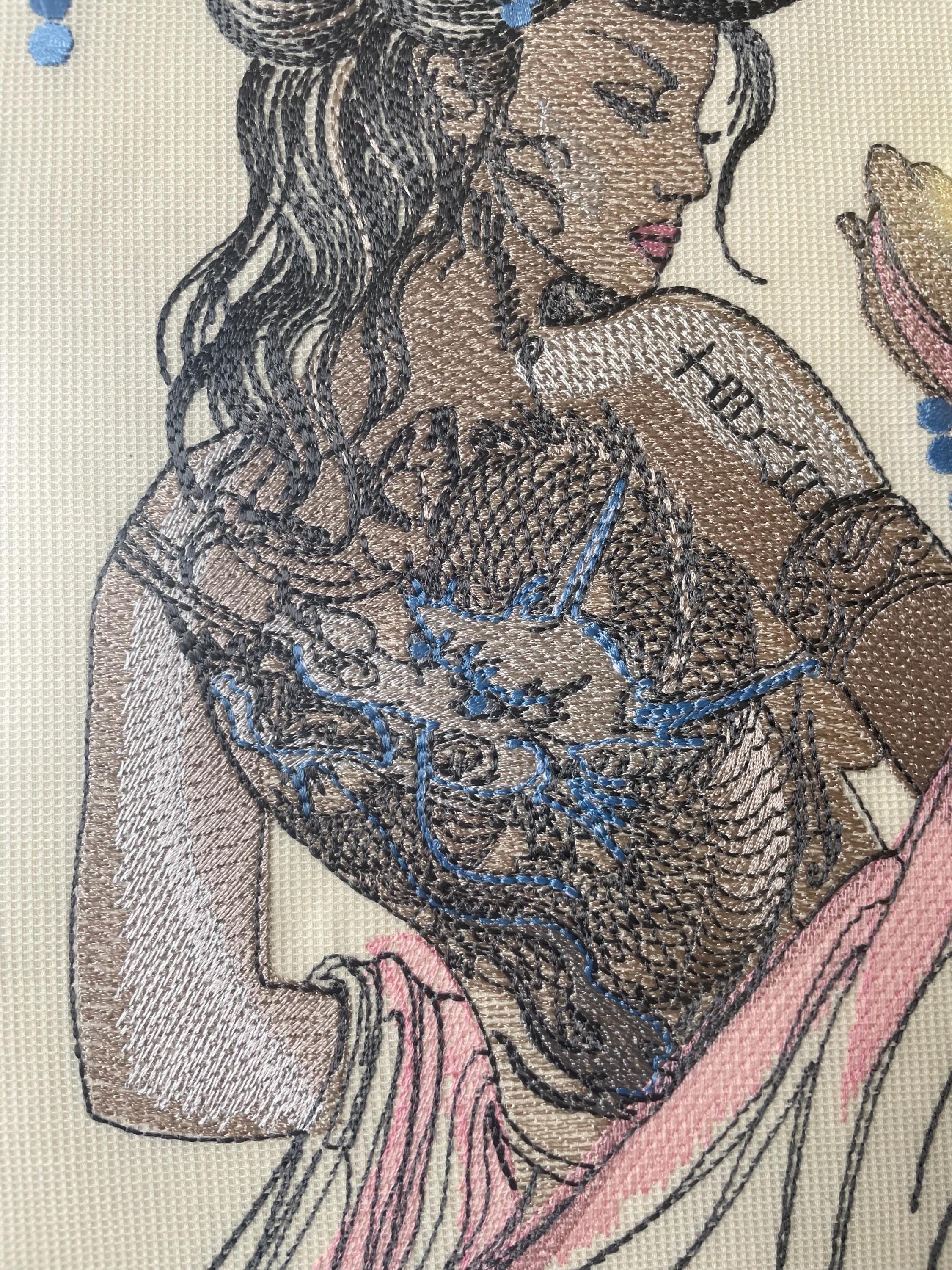 Embroidered Female Portrait