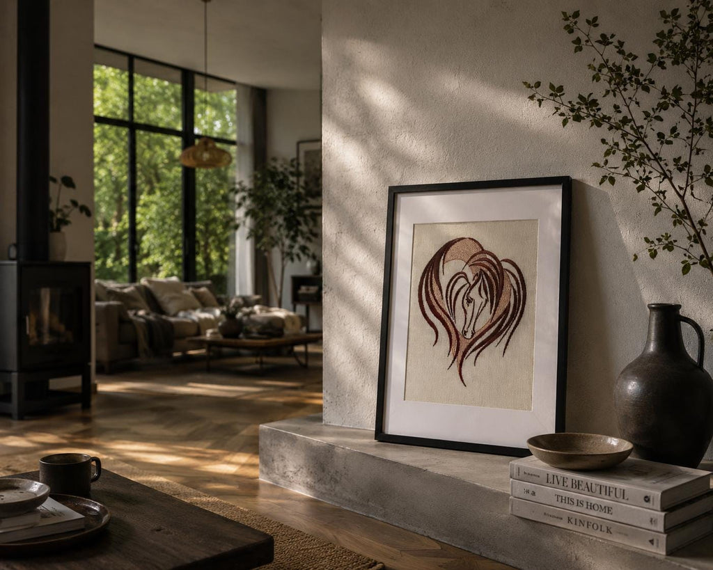 Minimalist Horse Embroidery Art