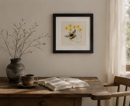 Bee Embroidery Art