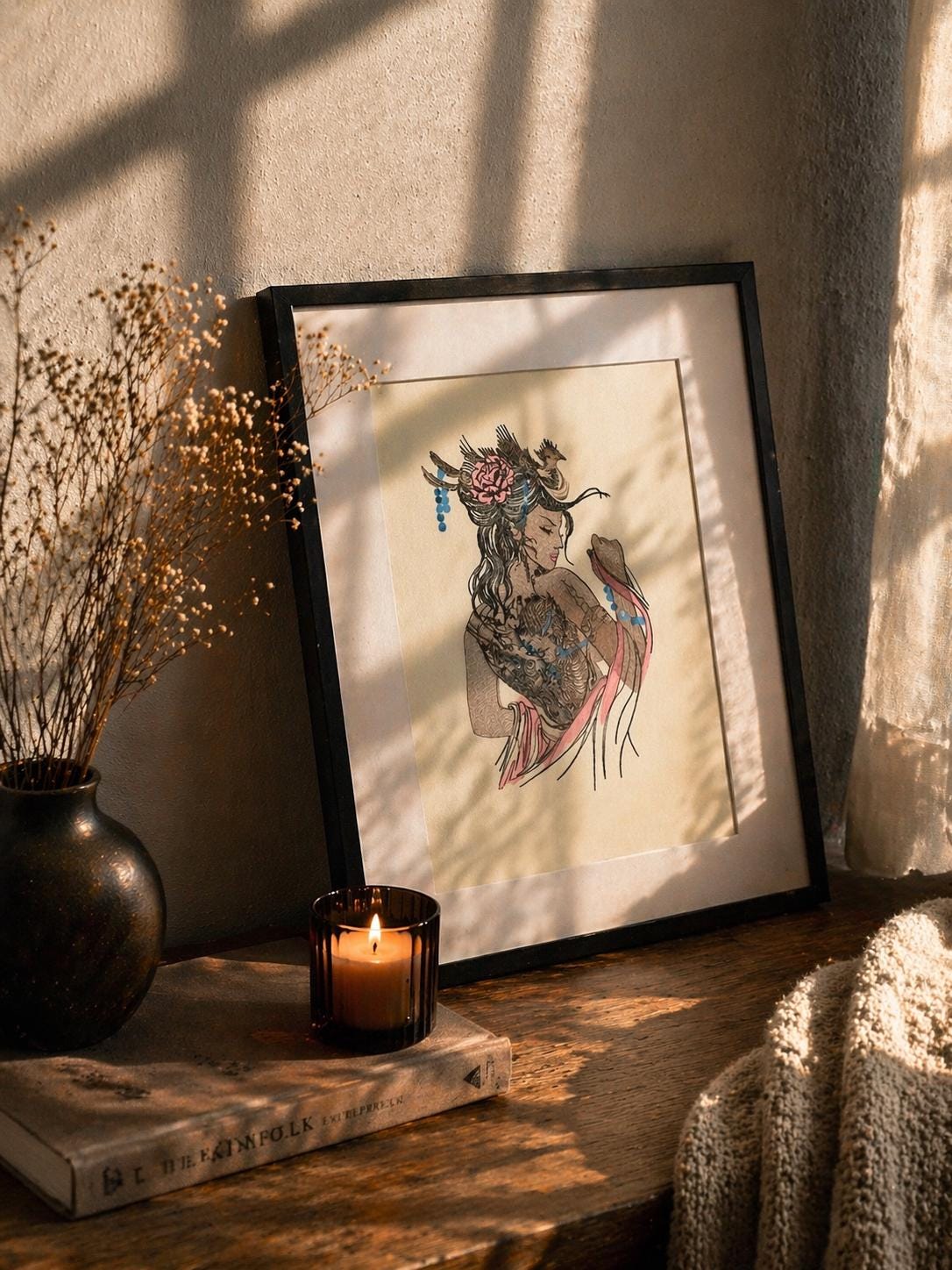 Embroidered Female Portrait