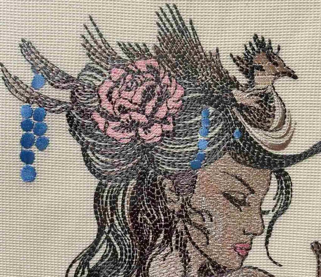Embroidered Female Portrait