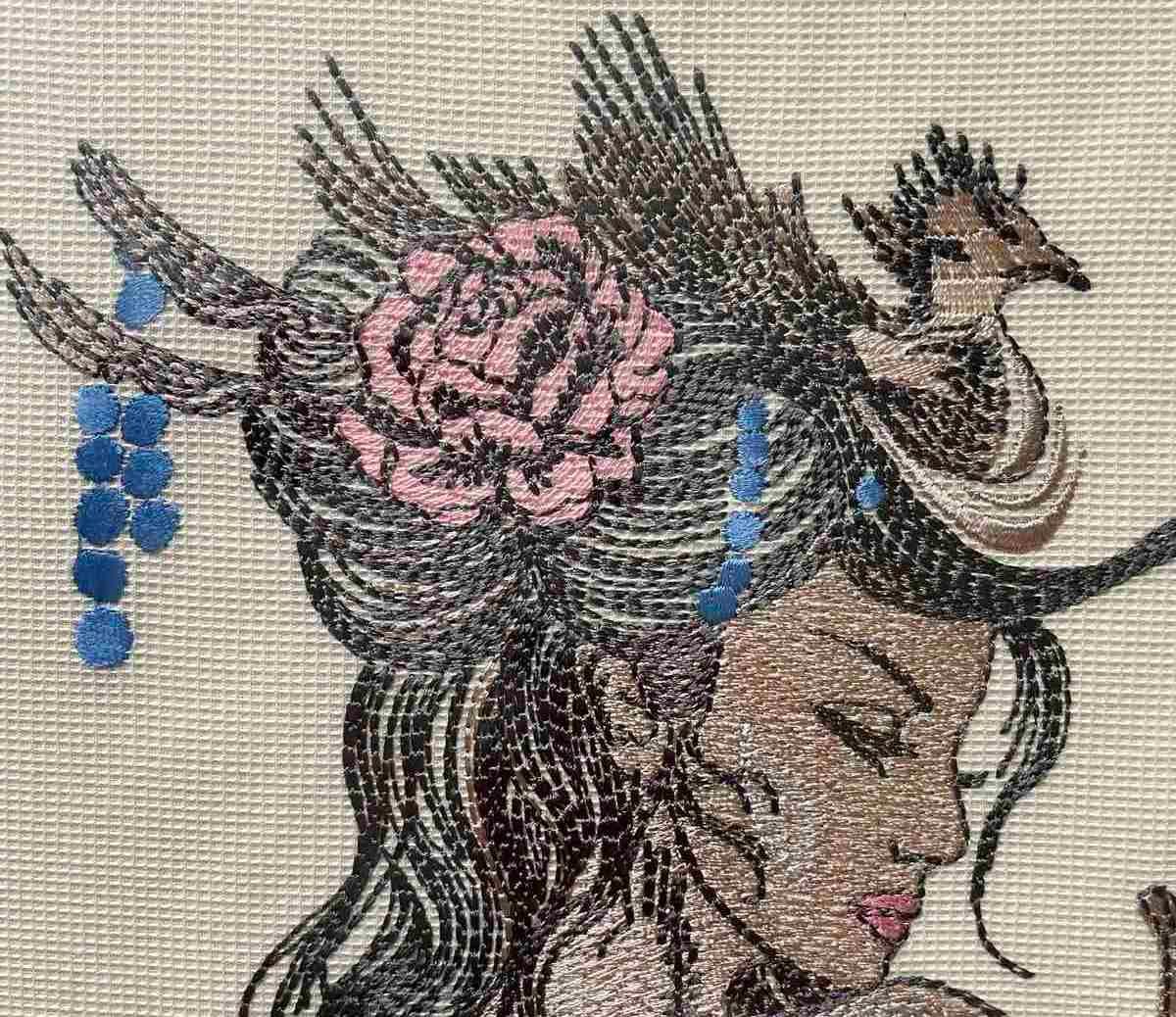 Embroidered Female Portrait