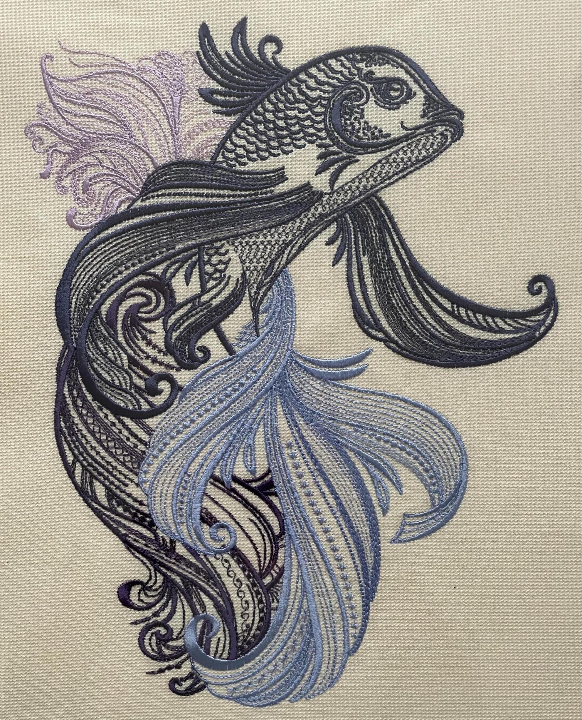 Betta Fish Embroidery Art