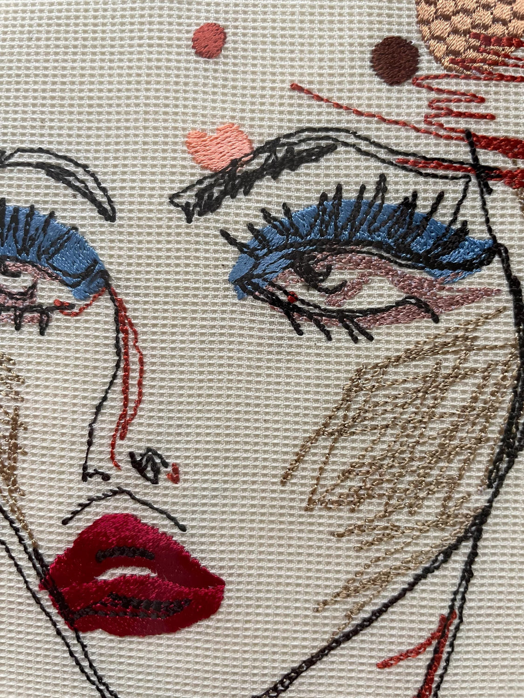 Embroidered Portrait with Bee