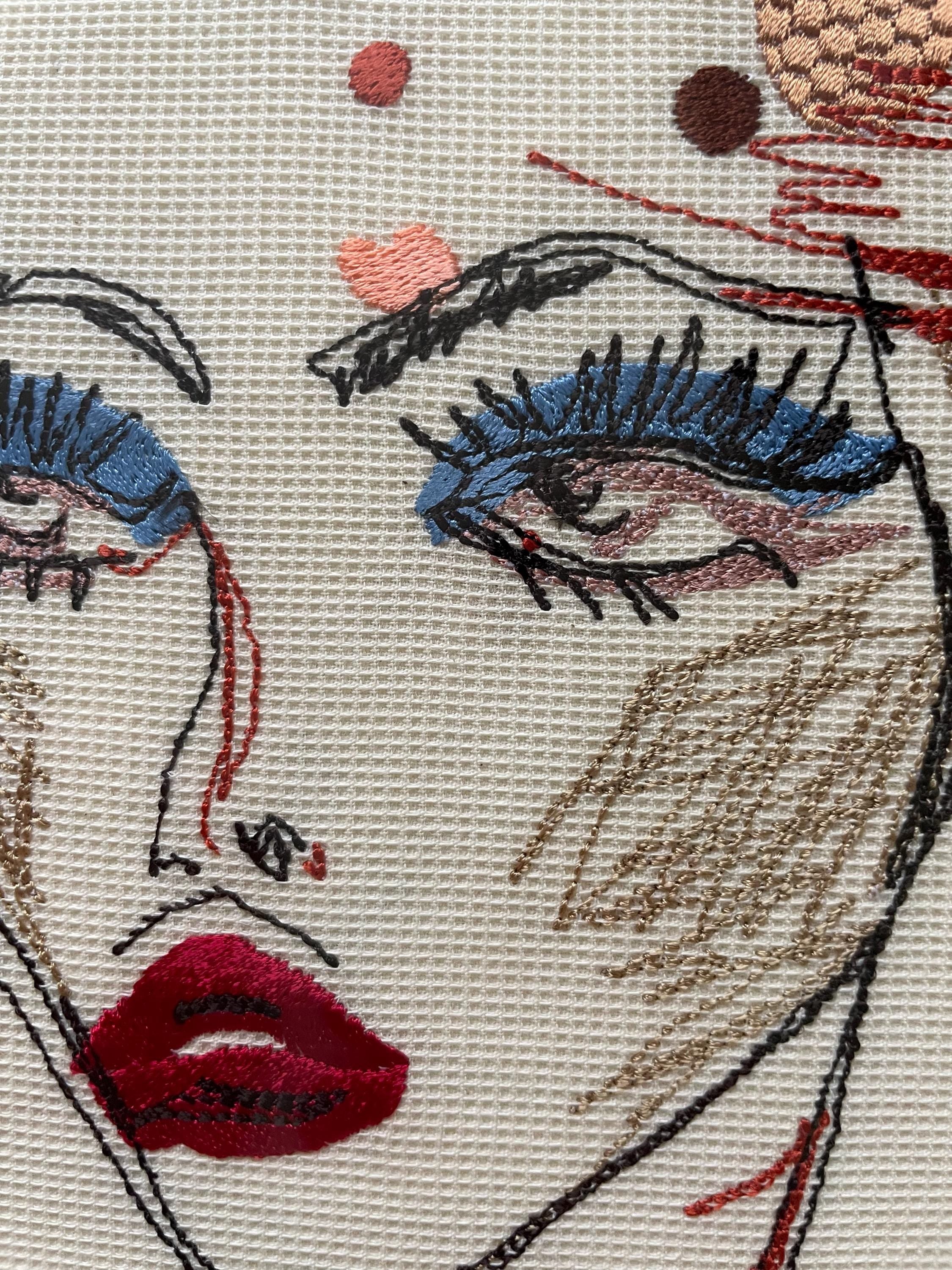 Embroidered Portrait with Bee