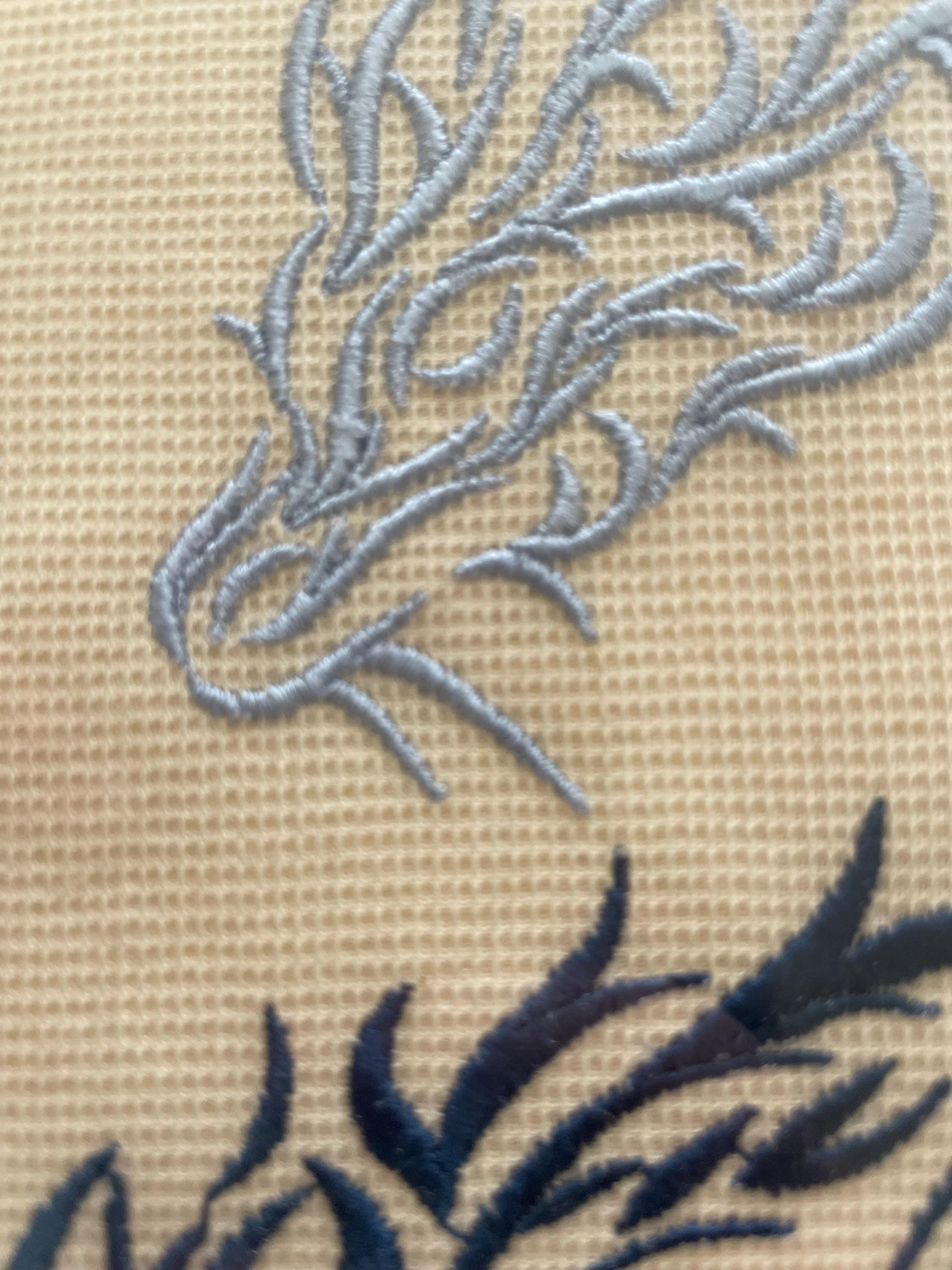 Blue Dragon Embroidery Art